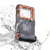 Universal Diving Underwater Case for Photo Video Suitable for iPhone& Huawei &Xiaomi, 50ft/15m Waterproof Swimming Snorkeling Protective Housing Orange