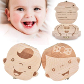 Baby Tooth Box Hair Deciduous Storage Wooden Box