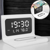 Innovative Multifunctional Digital LED Desktop Alarm Clock With Thermometer Wireless Charger