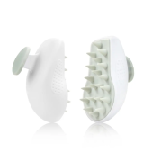 Private label Hair Shampoo Brush Scalp Care Hair Brush with Soft Silicone Scalp Massager Black White