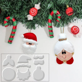 Felt Spheres Of Santa And Mrs.Claus Template Set（8 PCS）-- With Instructions