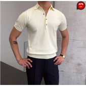 Gentleman Summer Casual Plain Knitted Polo Shirt