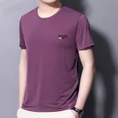 Summer ice silk quick dry clothes men's T-shirt short-sleeved round neck casual thin breathable men's T running tops