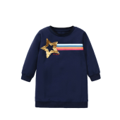 Little maven children's sweater dress fall new Europe and the United States girls long-sleeved dress home leisure children's dresses