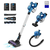 INSE S6P Cordless Handheld Vacuum Cleaner 23KPa Suction 250W Brushless Motor 2500mAh Detachable Batteries for Wood Floor, Carpet, Stair, Curtain, Car, Furniture - Blue
