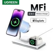 UGREEN Magnetic 25W Wireless Charger Stand 15W 3-in-1 Charging Station For iPhone 14 Pro Max For Apple Watch AirPods