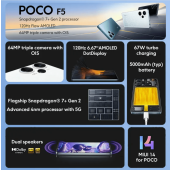 POCO F5 5G Global Version Snapdragon 7+ Gen 2 Octa-Core 120Hz Stream AMOLED DotDisplay 64MP Camera 67W NFC