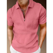 Men's Pink Print Casual POLO Shirt