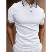 Short Sleeve Printed Pullover Polo Shirt