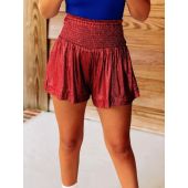 Amazon Hot New Style Casual Sports Women's Shorts Loose Elastic Waist Drape Glitter Pants Spot Wholesale