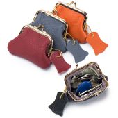 Leather cowhide vintage coin purse wallets
