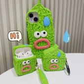 Funny 3D Expression Bitter Gourd Phone Case For iPhone 14 13 12 11 Pro Max Green Creative Shockproof Soft Silicone Cover