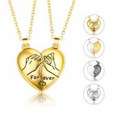 Creative Design Pendant Clavicle Chain Cross-border Explosive Style Pull Hook Heart Shape Magnetic Suction Men and Women Couple Necklace Gift Wholesale