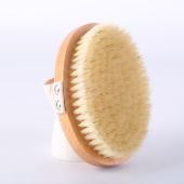 Wooden Oval Bristle Brush Beech Wood Dry Skin Body Brush Boar Bristles Cleaning Bath Brush