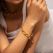 18K gold thick chain bracelet necklaces