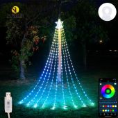 LED pentagram waterfall lights RGB running lights point control running lights Christmas outdoor decorative lights