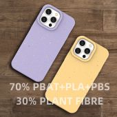 Fully Biodegradable Phone Case for Apple iPhone 14 Pro Max Wheat Straw PLA Eco-friendly PB