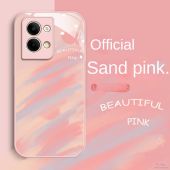 Applicable opporeno10 phone case new reno9 pink watercolor reno8 full package pro+ niche glass case