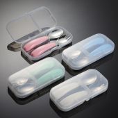 304 stainless steel children's portable tableware multi-color mother and baby gift fork and spoon box gift set