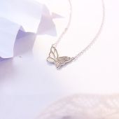 S925 sterling silver butterfly necklace