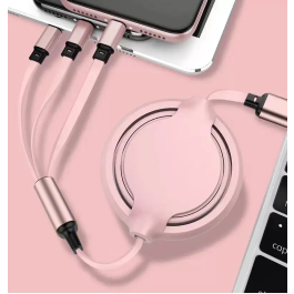 RETRACTABLE 3-IN-1 CHARGER - RED main image 1