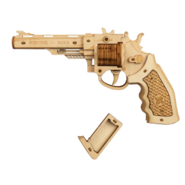 Maker Rover Gun Robotime Rokr DIY Revolver,Scatter with Rubber Band Bullet