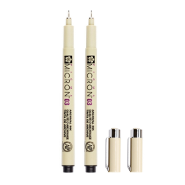 2 PCS Archival Pigment Ink Drawing Fineliner Pens 0.35mm Nib Manga ...