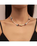 Handmade beaded necklace female retro niche personality collars