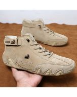 Octopus Men's Shoes High Top Men's Sports Casual Shoes Toe Layer Genuine Leather Martin Boots