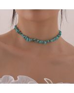 Irregular turquoise choker necklace women's fashion new handmade