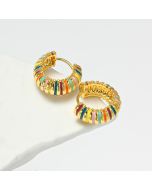 Colorful enamel earrings Simple delicate earrings