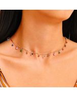 Fashion sunflower gemstone handmade trend simple women's necklace