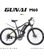 GUNAI M60 Electric Bicycle 500W 48V 15Ah 27*1.95'' Mountain Bike 35km/h Max Speed 35-45km Mileage Range 120kg Max Load - Black