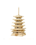 Robotime Rolife 275pcs DIY 3D Five-storied Pagoda Wooden Puzzle Game Assembly Constructor Toy Gift for Children Teen Adult TGN02