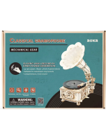 Robotime Hand Crank Classic Gramophone with Music 1:1 424pcs Wooden Model Building Kits Gift for Children Adult LKB01 Home Decor