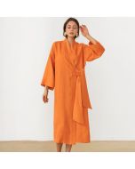 French style loose cotton and linen nightgown long comfortable pajamas for women