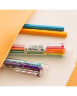 Korean creative cute cartoon multi-color ballpoint pen multi-functional pressing colorful personalized oil pen stationery 6 colors pen