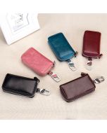 Leather multi-function zipper key bag wallets