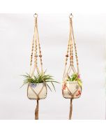 Horticulture green planter twine hanging net planter hanging basket mesh pocket Hanging hanging basket woven fine twine