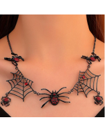 Vintage Gothic Black Spider Web Necklace Clavicle Chain