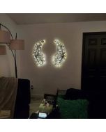 1 PAIR ANGEL WINGS METAL WALL ART WITH LED LIGHTS-