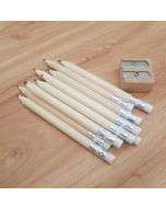12 pcs for sale Wooden Sharpening Pencil Round with eraser Writing Pencil Student Stationery Supplies, Lead Hardness:HB