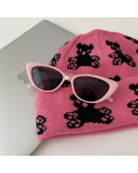 Niche high-level sense of retro hundred with cat-eye models Barbie style pink sunglasses sunscreen show face small frame sunglasses