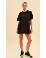 Oversized T-Shirt Dress in Black with Jamie Design