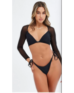 Long Sleeve Black Bikini Set