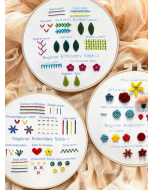 Beginner's Embroidery Kit with 3 Sets and 25 Techniques