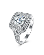 INALIS Zircon Platinum Anniversary Gift Wedding Finger Rings - 8