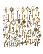 DIY Accessaries: 70 Vintage Bronze Skeleton Heart Key Pendants