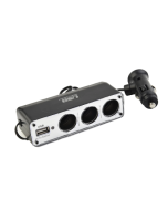 High Quality New Charger Adapter Triple Splitter 12V ABS Black Car Cigar Lighter Convenient Multi Socket USB Port
