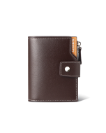 Cropped Bi-Fold Leather Wallet for Men